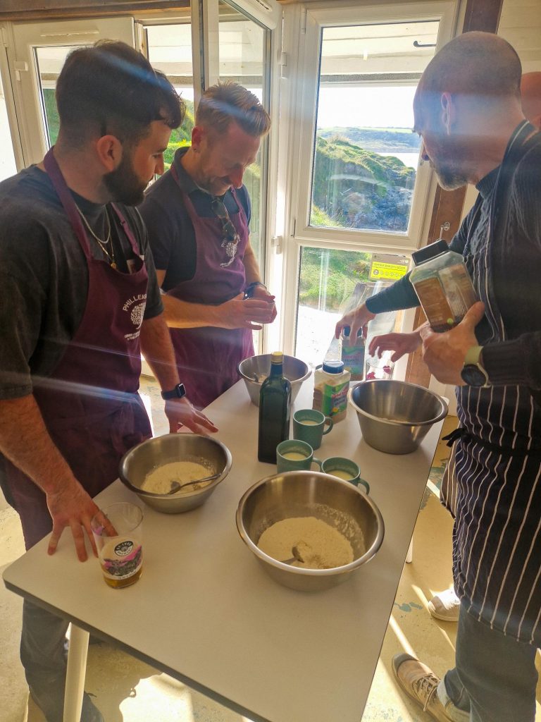 Making food at The Cove in Hayle 